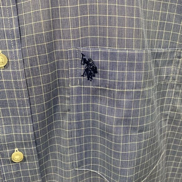 U.S. Polo Assn. 16 /16 1/2 34/35 blue & white check cuff & collar size Larg NWT - Picture 5 of 6